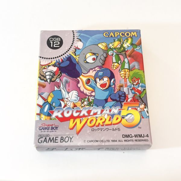 GB ロックマンワールド５【箱・説明書有り】※動作確認済・清掃済 ５本まで同梱可 ゲームボーイ