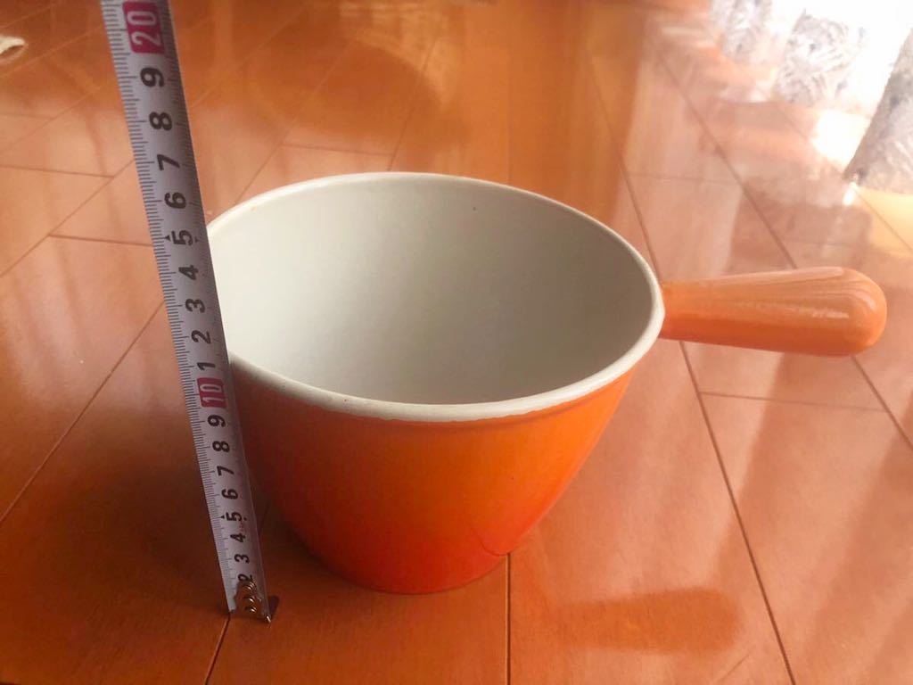 正規品フランス製LECREUSETル・クルーゼ片手鍋ソースパンオレンジ