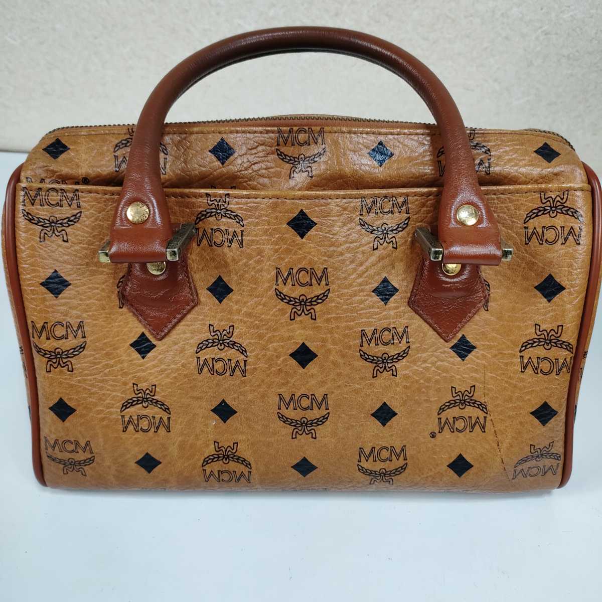 MCM エムシーエム ヴィセトス ミニボストンバッグ ブラウン