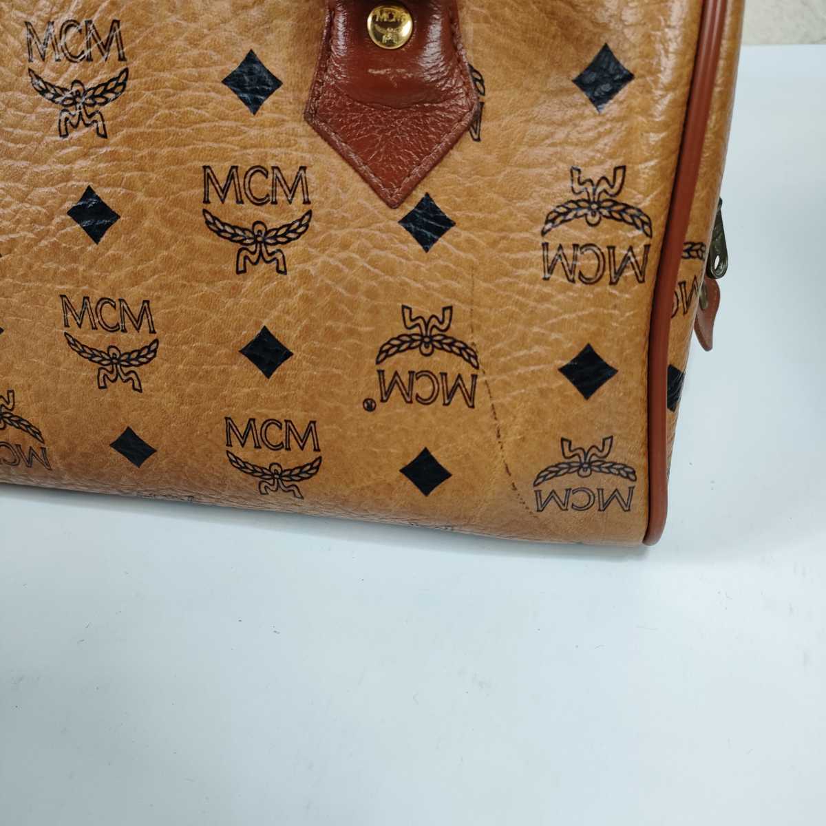 MCMミニボストンショルダーバッグ 2way レザー ブラウン MCM(エムシー