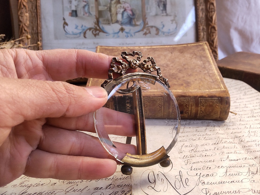 フランスアンティーク クリスタルビーズ シャンデリア 小さな照明 天井