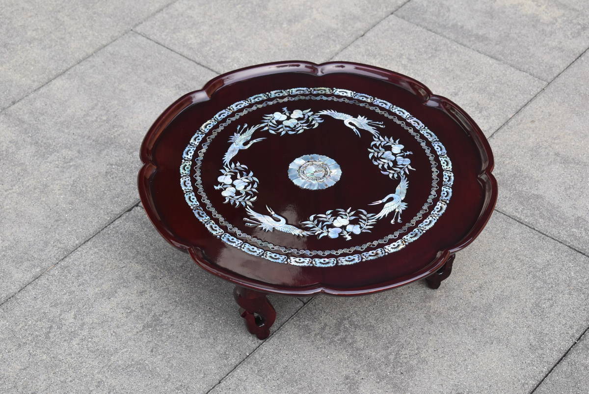 李朝 螺鈿 ソバン 送料込み 李朝 螺鈿細工 ソバン 四方膳 李朝 螺鈿