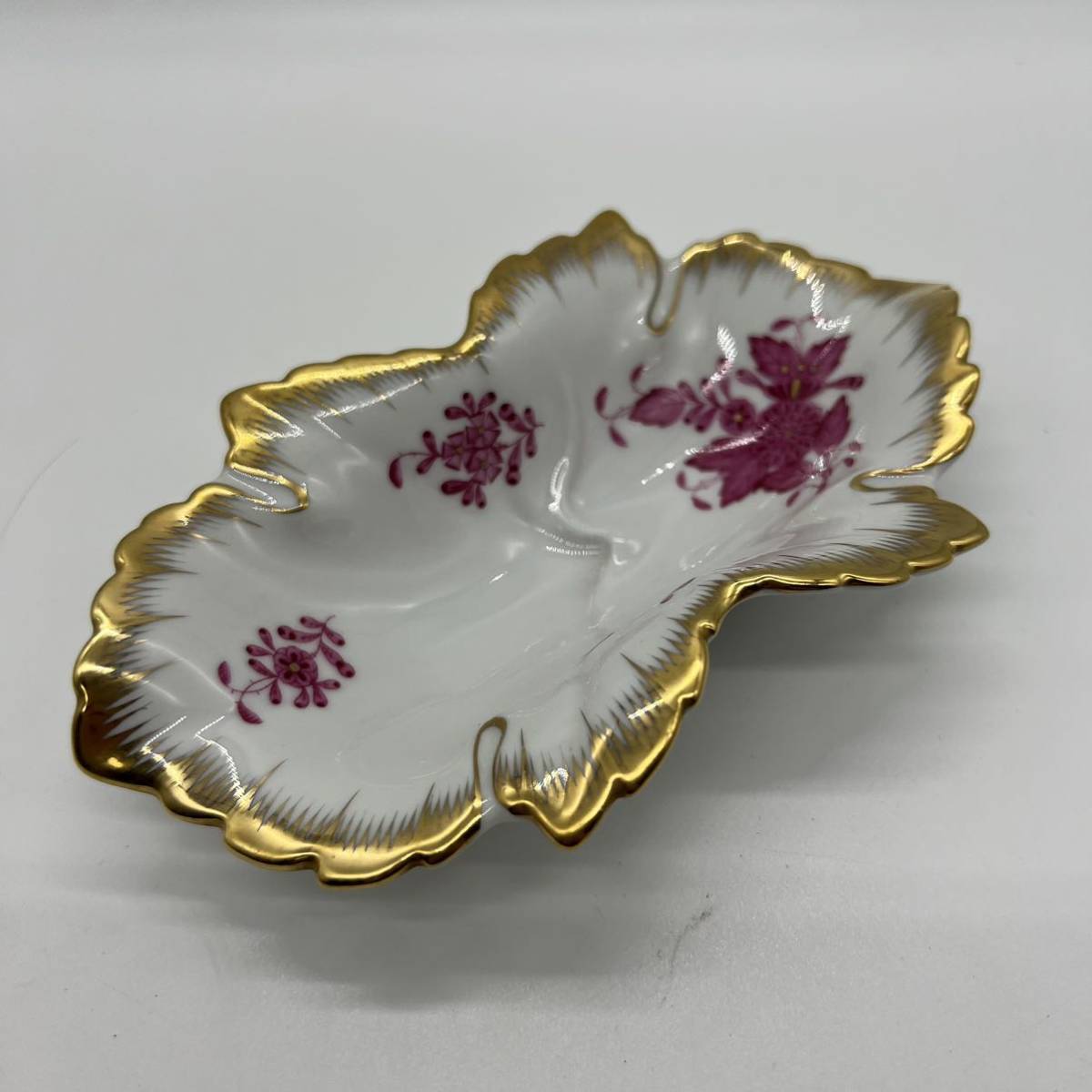 西542 HEREND ヘレンド 金彩 アポニーピンク アクセサリートレイ 