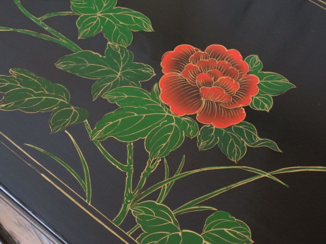 黒漆 中国美術 花鳥図 真鍮金具 茶道具 飾り棚/煎茶棚/キャビネット/書棚 Yahoo!オークション - 逸品 黒漆 中国美術 花鳥図 真鍮金具 茶道具