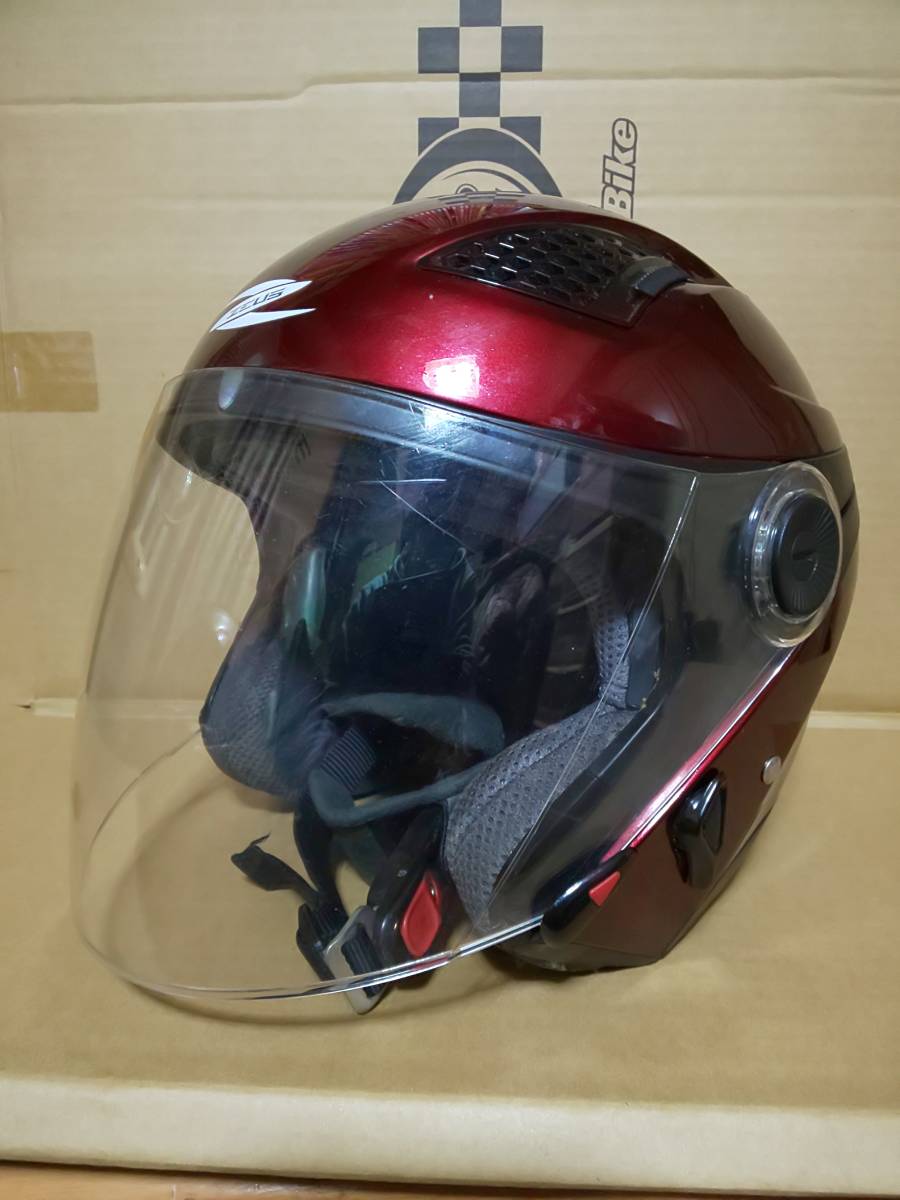 ZEUS CRONUS ジェットヘルメット Lサイズ ワインレッド ゼウス