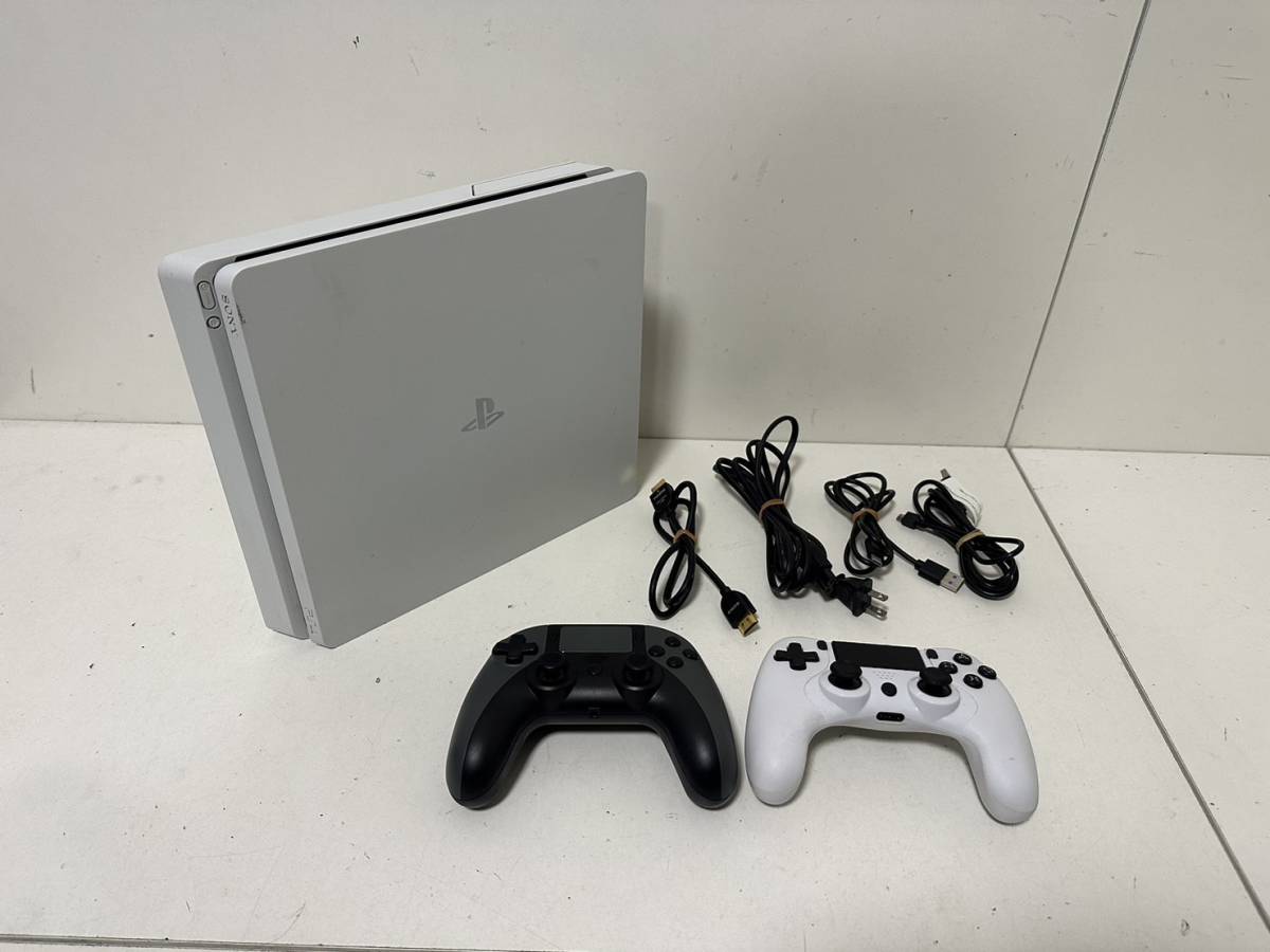【ソニー 薄型 PS4 本体セット FW 10.01/HDD 500GB】CUH-2000A グレイシャーホワイト コントローラー 2個【動作確認済み】