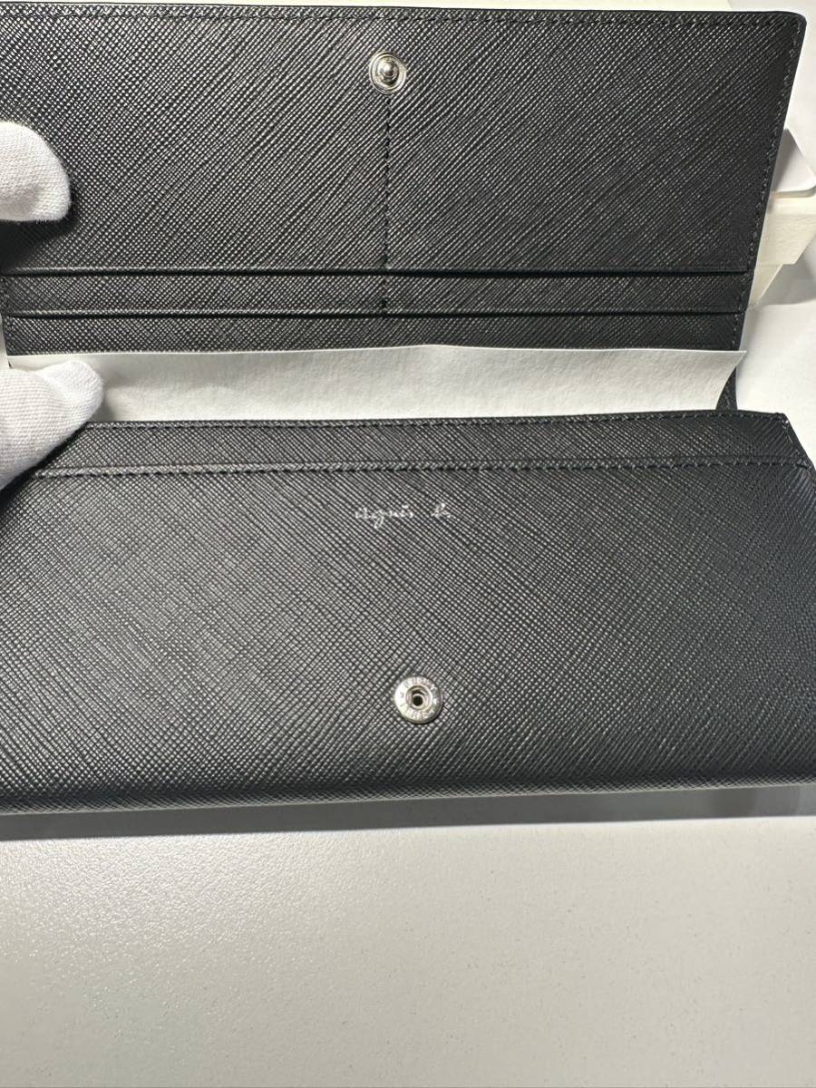 ★新品未使用品 ★ agnes b レザー長財布 ブラック アニエスベー 定価28，600円