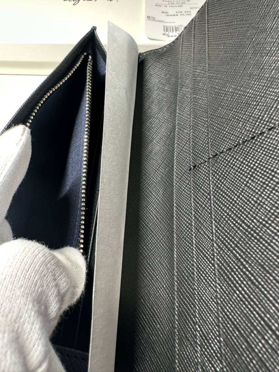 ★新品未使用品 ★ agnes b レザー長財布 ブラック アニエスベー 定価28，600円