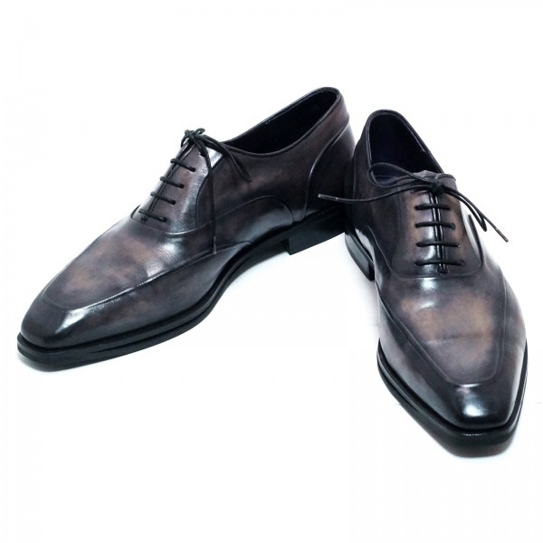 ベルルッティ berluti シューズ 8 1/2 - レザー ダークグレー メンズ