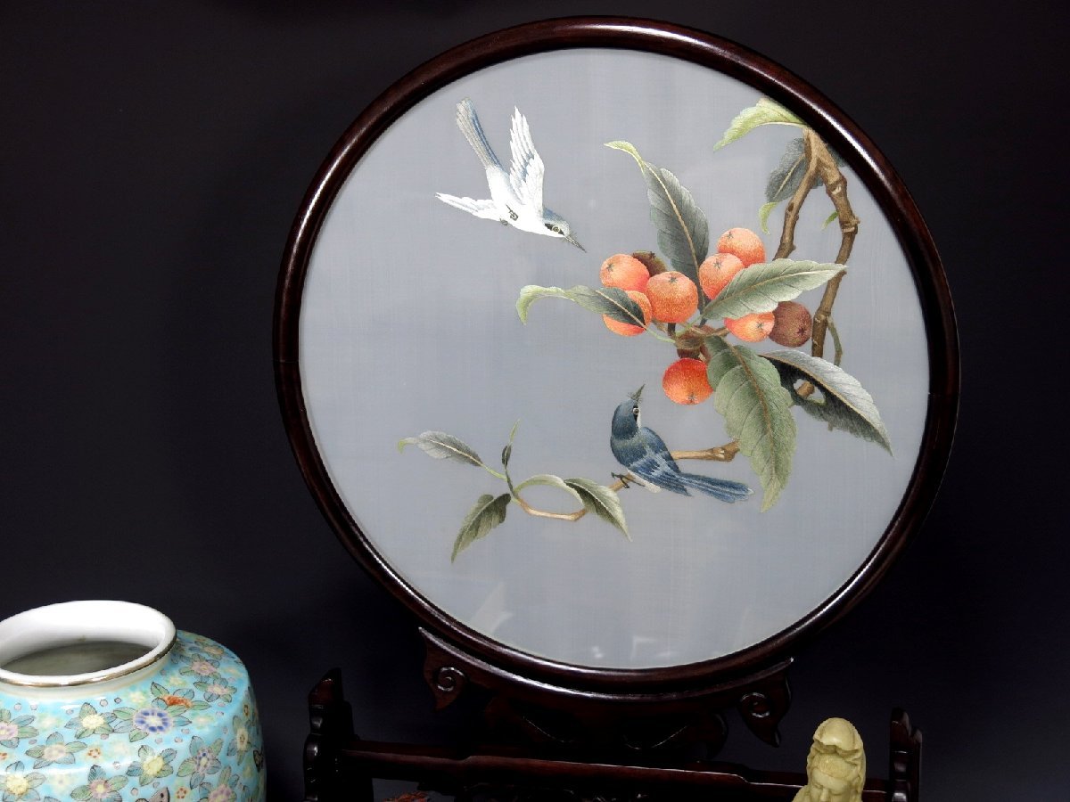 中国古美術・旧藏銅胎鎏金エナメル彩花瓶・珐琅彩・純銅・純手描き・箱