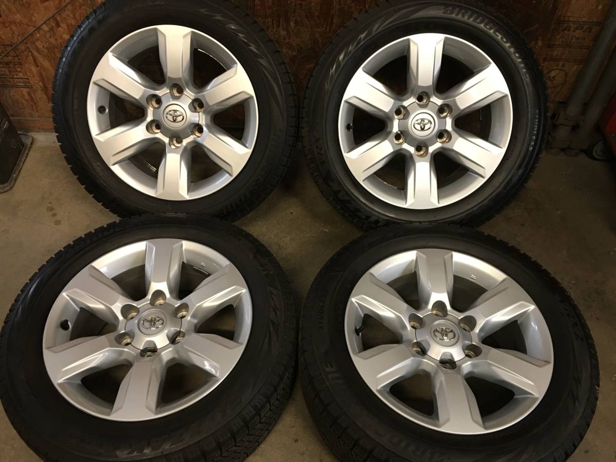 夏特価【200系ハイエース】溝有ブリヂストン VRX2 スタッドレスタイヤ＆150系プラド純正アルミホイール ４本