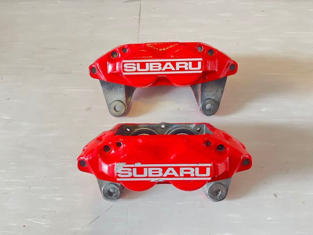 スバル 純正 ブレーキ 赤4POTキャリパー フロント左右セット ローター