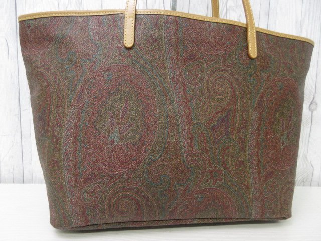 極美品 エトロ ペイズリー柄 トートバッグ PVC/レザー A4