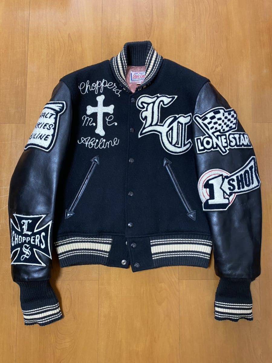 【極美品】WHITESVILLE フルデコスタジャン 美品 WHITESVILLE ホワイツビル スタジャン ブラックボーン フルデコ