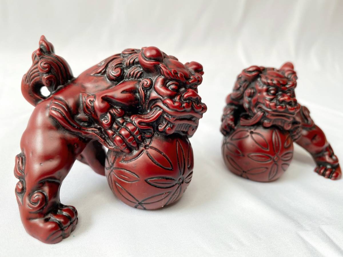 寿山石 シーサー 寿山石製品 縁起物玉乗り獅子 シーサー 置物 陶器