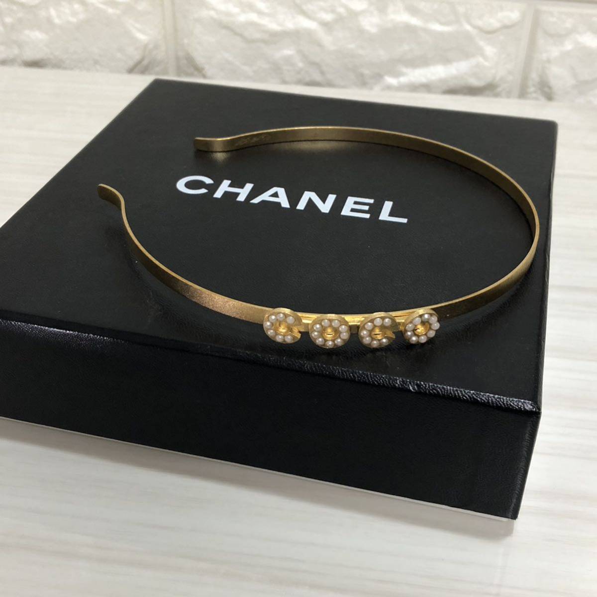 シャネル　カチューシャ　01A COCO パール　(管W110 K23 )