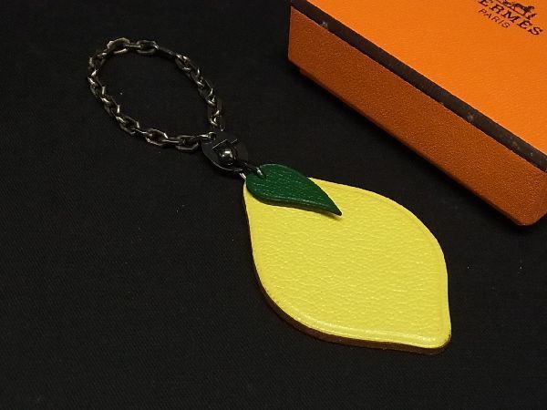 1円 □美品□ HERMES エルメス フルーツポルトクレ レザー レモン