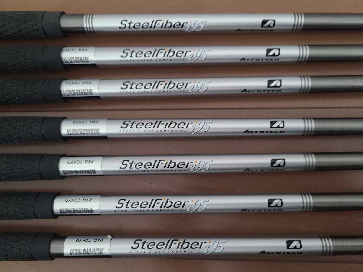 ○美品○スチールファイバー　i95(S) 4番からPまで7本　グリップ新品　パーフェクトプロ　Steel Fiber アイアン用シャフト