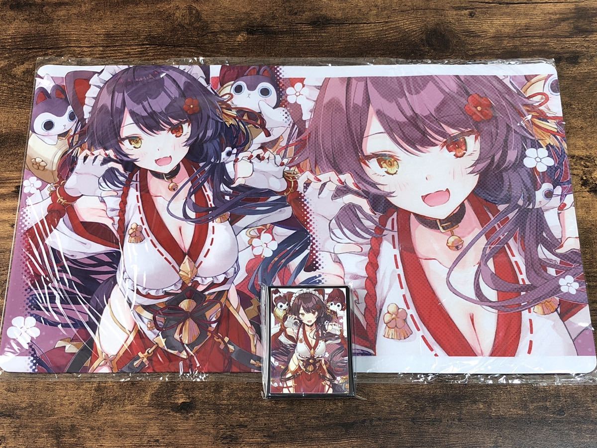 にじさんじ 戌亥とこ 巫女 猫耳 ミッドナイトブルー プレイマット 【公式通販】 ミッドナイトブルーにじさんじ　スリーブ　プレイマット　戌亥とこ　メイド