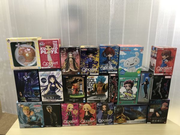 A08-455-0215-056【未開封品多数】箱フィギュアまとめ売り 20体以上 東リベ るろ剣 呪術廻戦 SAO 鬼滅 ドラゴンボール ナルト 他 1スタ