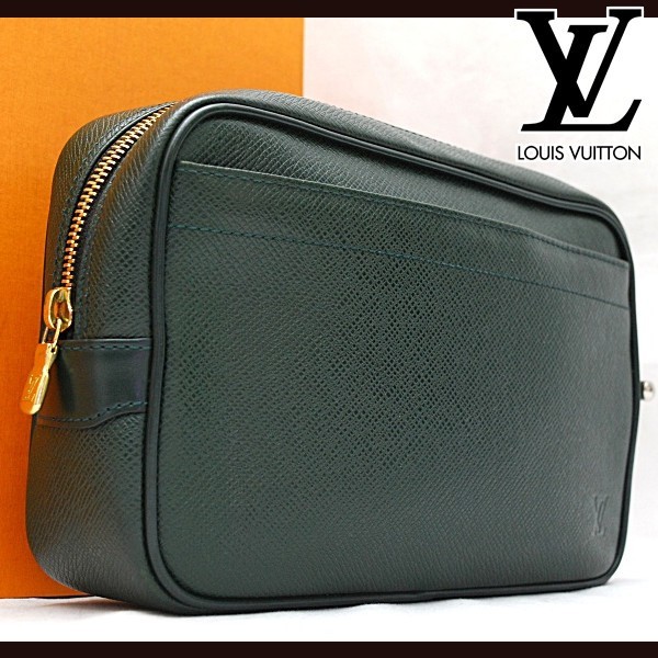 ★極美品★ ルイヴィトン Louis Vuitton タイガ カルガ メンズ クラッチバッグ エピセア 1円 M30814 定価約10万 R23020503