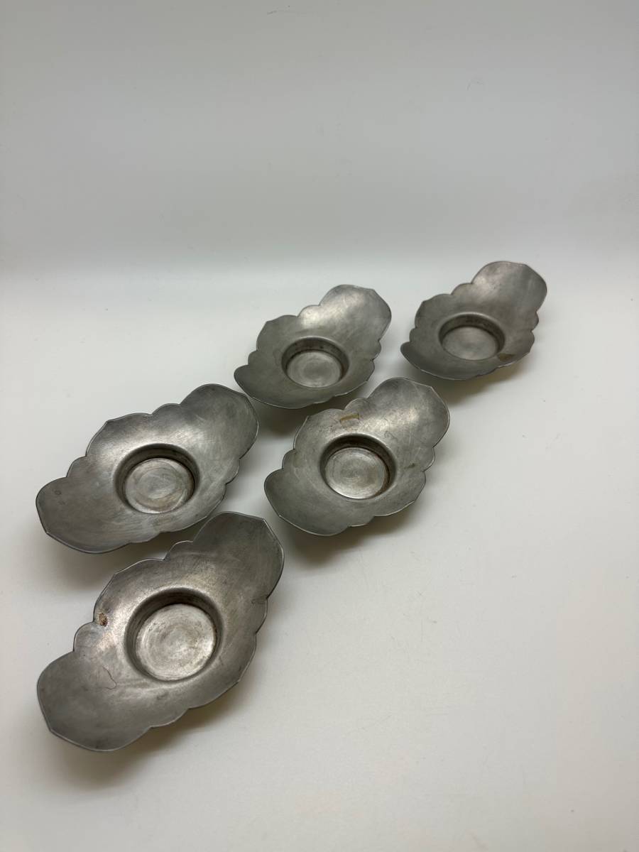 古錫 茶托 雲生茂戚號造 10客 煎茶道具 中国古玩 唐物