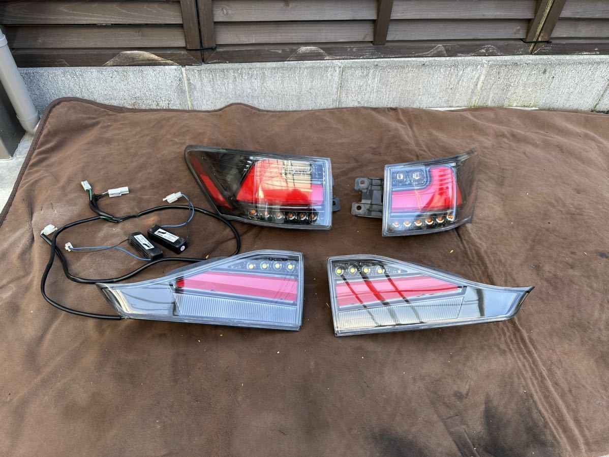 レクサス CT 200h ファイバー LEDテール ブラッククローム 後期風 流れる テールランプ クリスタルアイ