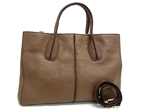 1円 □極美品□ TOD'S トッズ レザー 2WAY ショルダー トート