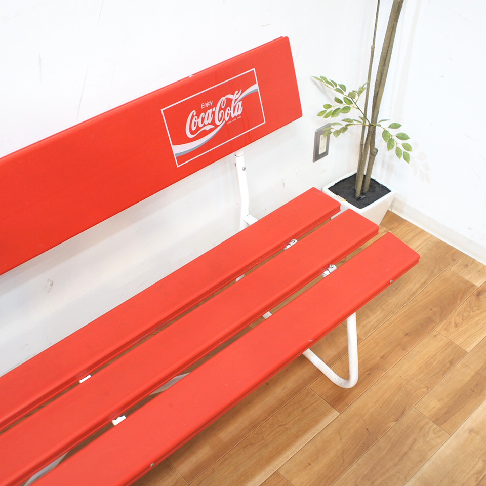 Coca-Cola コカコーラ ベンチ 赤 屋外 ガーデン 庭 店舗什器