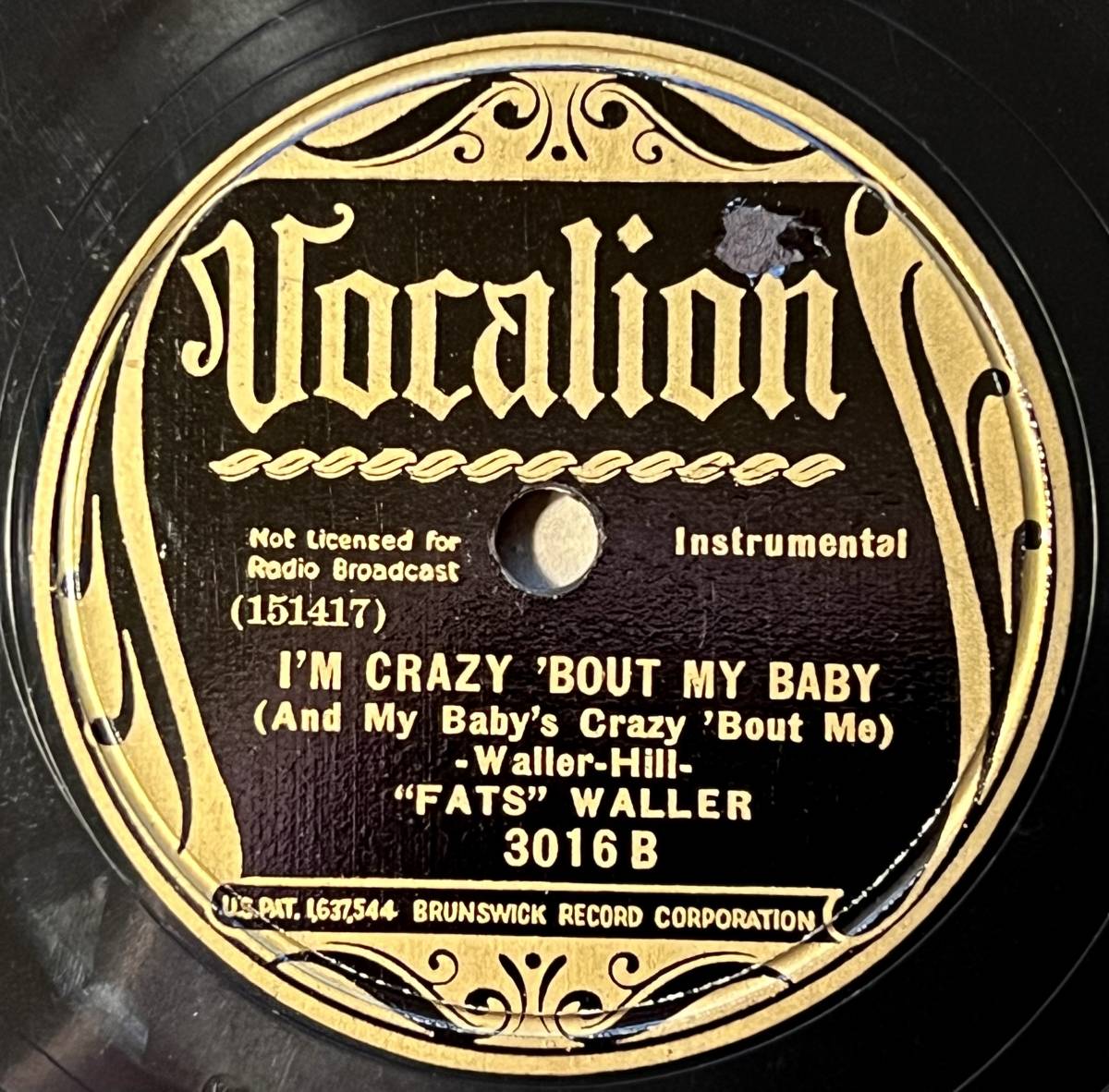 GREAT!!!! FATS WALLER VOCALION ピアノ伴奏のボーカル I'm Crazy