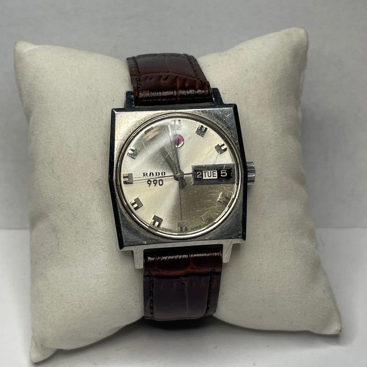 RADO 990 ラドー 手巻き Swiss スクエア 四角形 スイス 腕時計 3針+