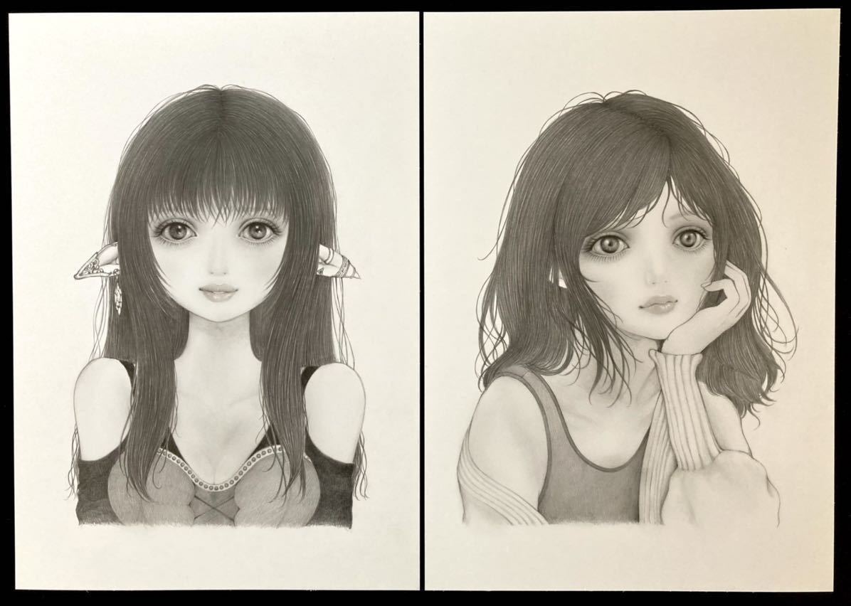 オリジナル手描きイラスト☆美少女☆A4鉛筆画／絵画／ドール