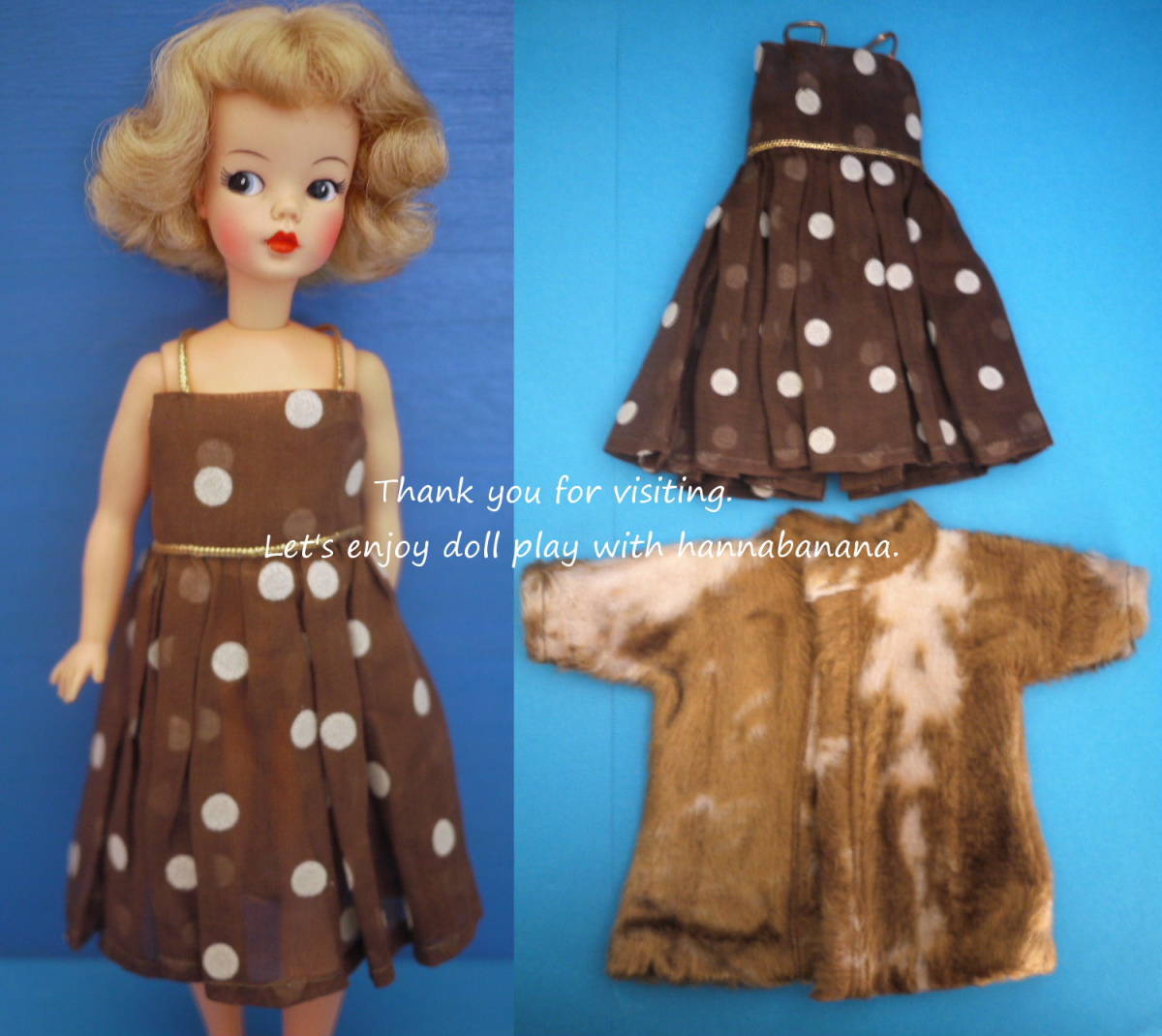 172* ヴィンテージ60’S　オーガンジー水玉ドレス＆コート　マミーメイド　*タミー・シンディに　ニアミント