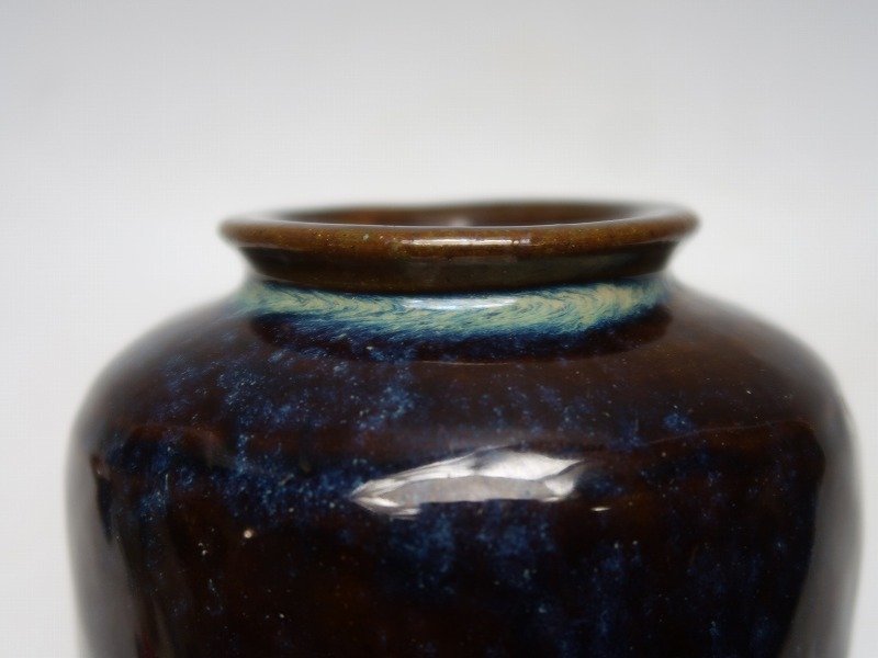 集】022319鈞窯 海鼠釉花瓶 葛明祥製 中国明時代美術焼物 23022201