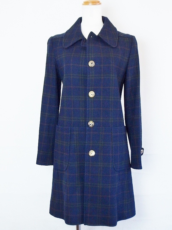 A.P.C. ウールコート　サイズ34【12/23から発送停止します1/10】 A.P.C. アーペーセー チェック ウールコート XS ネイビー系 【公式通販】
