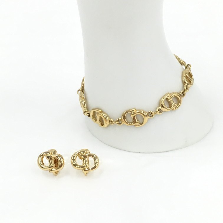 【BBAV0043】ChristianDior クリスチャンディオール イヤリング ブレスレット ゴールド