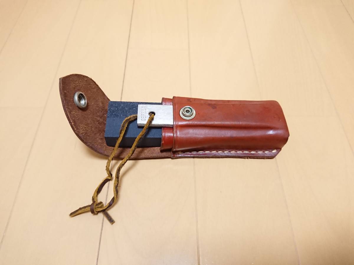 砥石 GERBER レザーシース ハイス鋼 C325 Ebony Custom オールド 