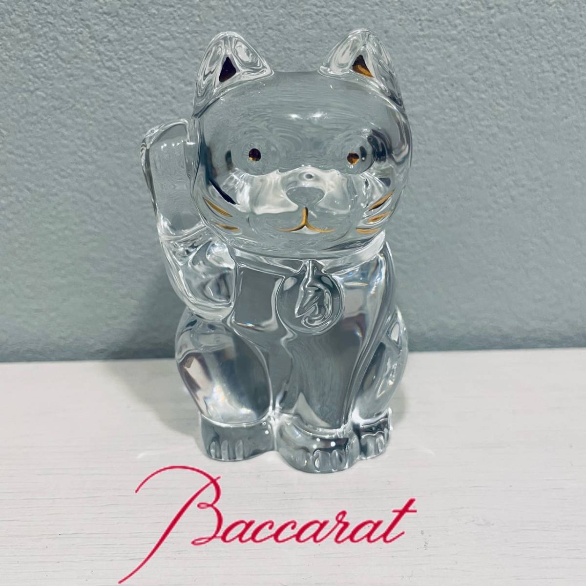 美品！Baccarat.招き猫.クリア.CHAT LUCKY CAT Baccarat バカラ 招き猫