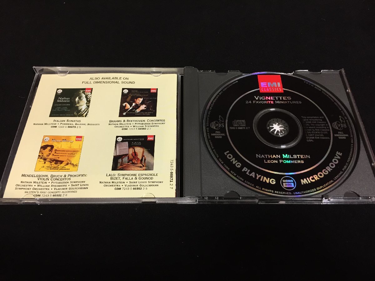 クラシック MILSTEIN VIGNETTES 24Favorite Miniatures ☆EMI FDS☆ナタン・ミルシテイン NATHAN MILSTEIN「VIGNETTES 24