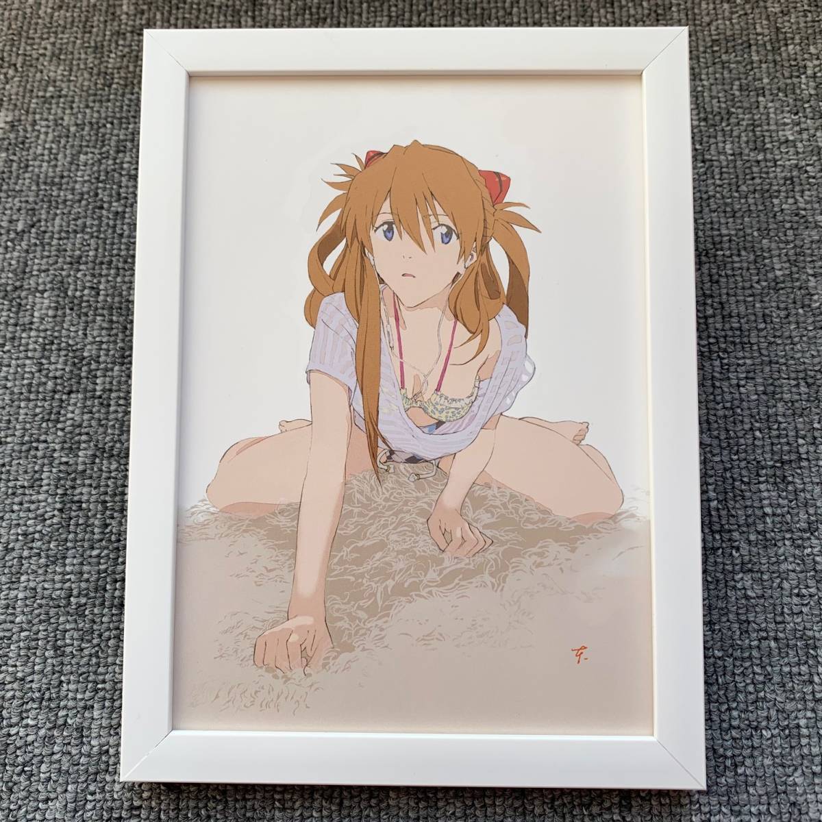 □ 額装品 エヴァンゲリオン『アスカ A』2L判 額入り 貴重イラスト 