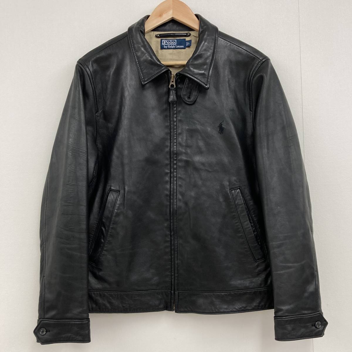 ラルフローレン RALPH LAUREN 黒牛革ジャケット 7号 POLO RALPH LAUREN 