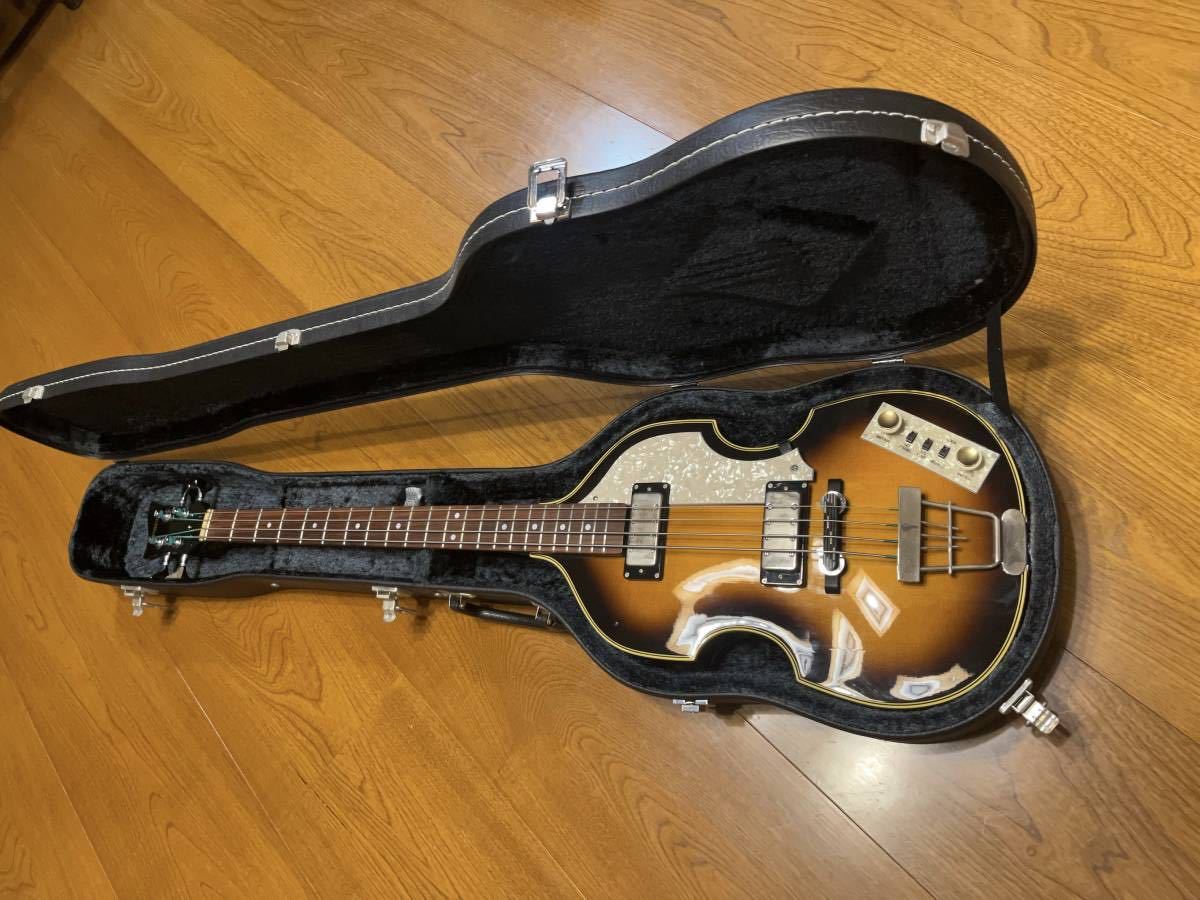 ゼロフレット仕様 GRECO バイオリンベース VB-90，希少機種，ハード  