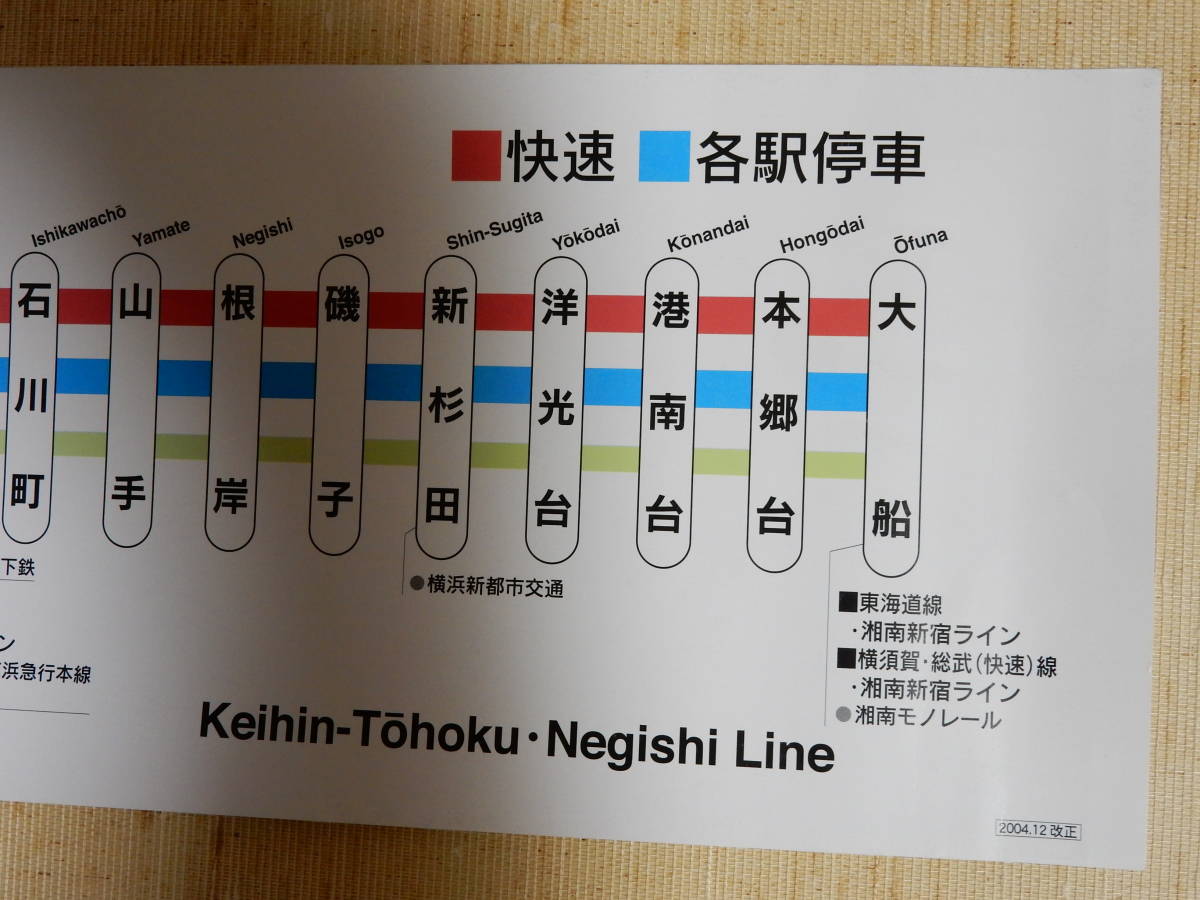 JR東日本 列車内掲示用路線図 2種セット 東京近郊路線図 京浜東北線 