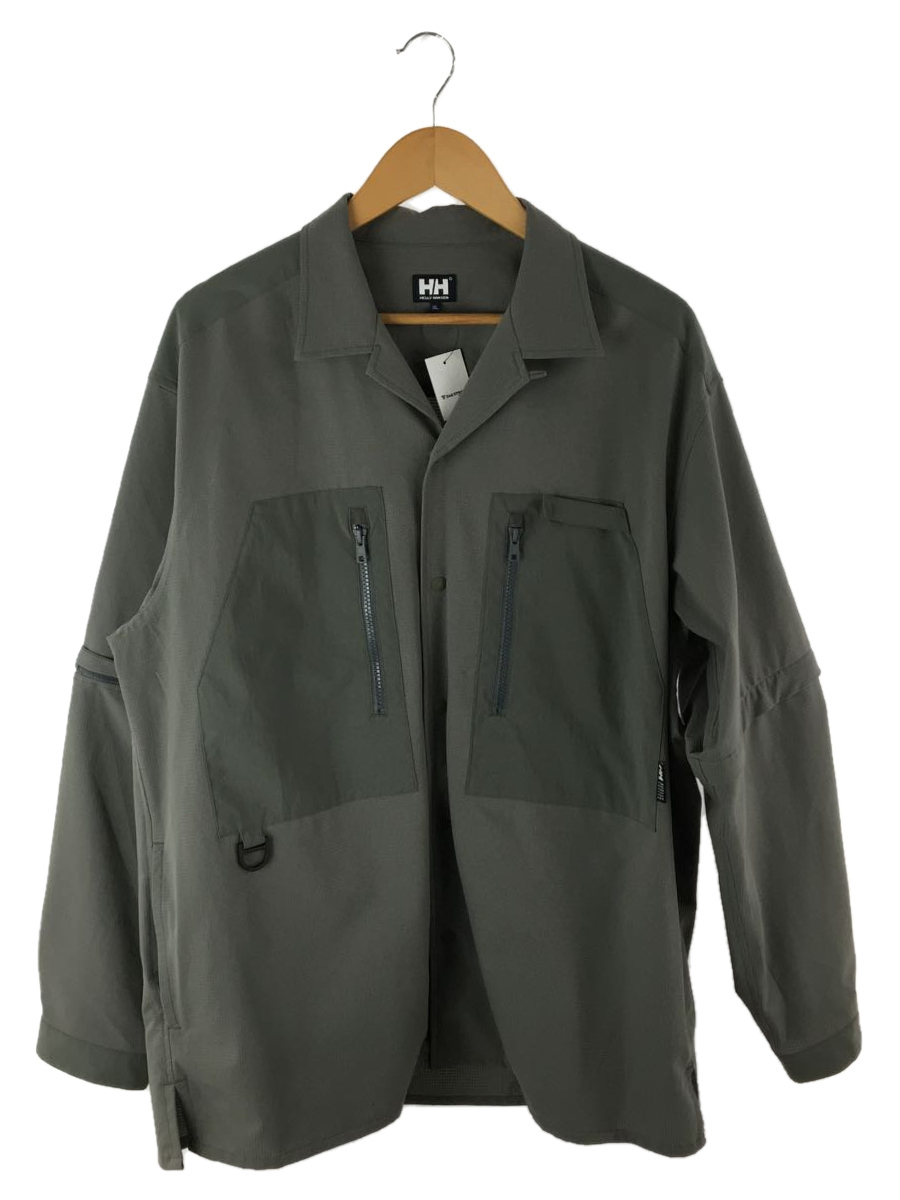 HELLY HANSEN◆Angler Slack Shirts/シャツ/XL/ポリエステル/KHK/無地/HG42200