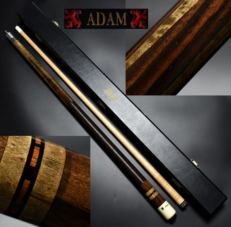 美品 アダム ADAM AJC X 本ハギ 虎目 4剣 糸巻き ビリヤード .co
