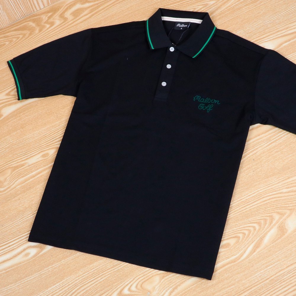 新作 速乾シャツ MALBON GOLF メンズ ゴルフ 半袖 ポロシャツ M