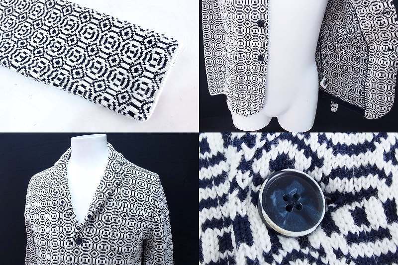 ALTEA アルテア イタリア製 ストライプ サマーニット テーラードジャケット