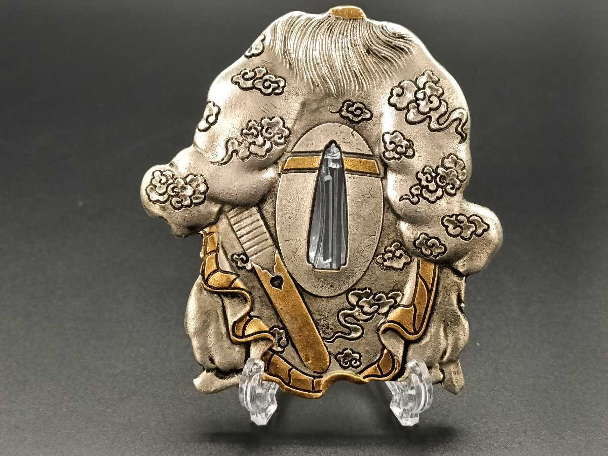 日本刀装具 刀鍔 81651 日本刀装具 刀鍔 武将の図 銅地