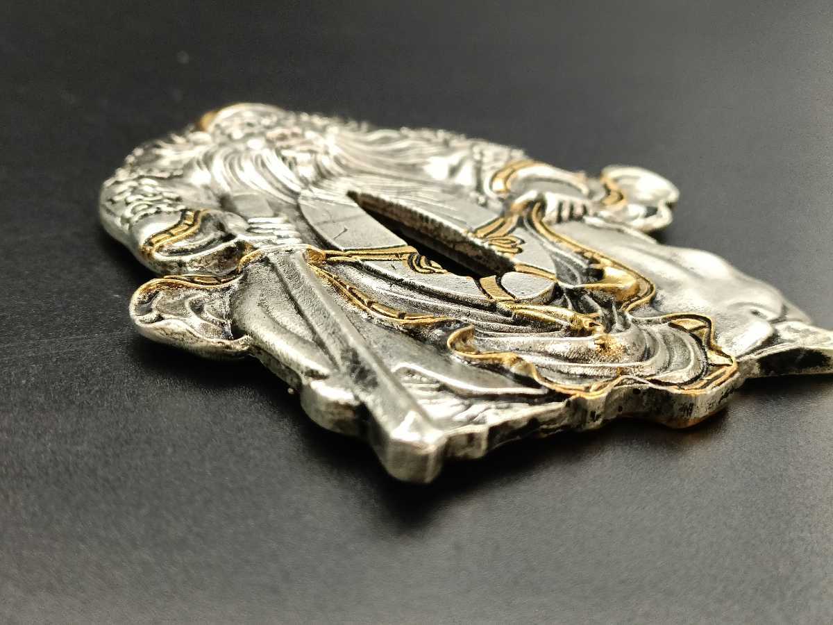 81749 日本刀装具 81651 日本刀装具 刀鍔 武将の図 銅地 細工