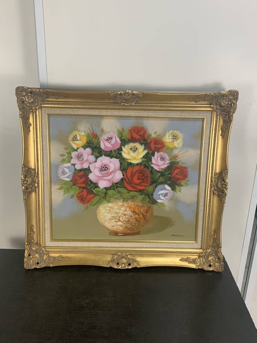 油彩画 絵画 薔薇 花 mika ミカ 杉浦ミカ 薔薇 油絵